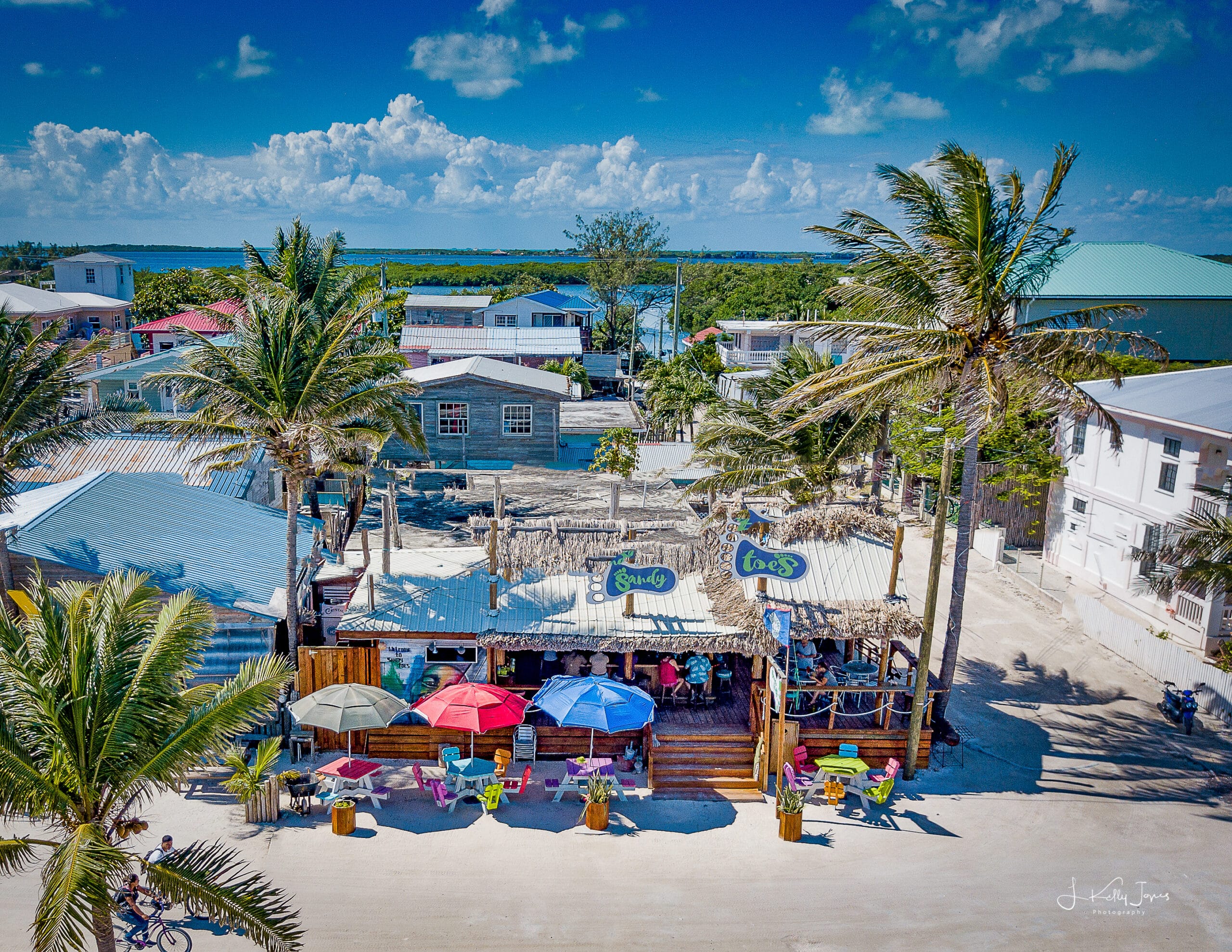 Aerial view of Sandy Toes and some of the best things to do in San Pedro, Belize